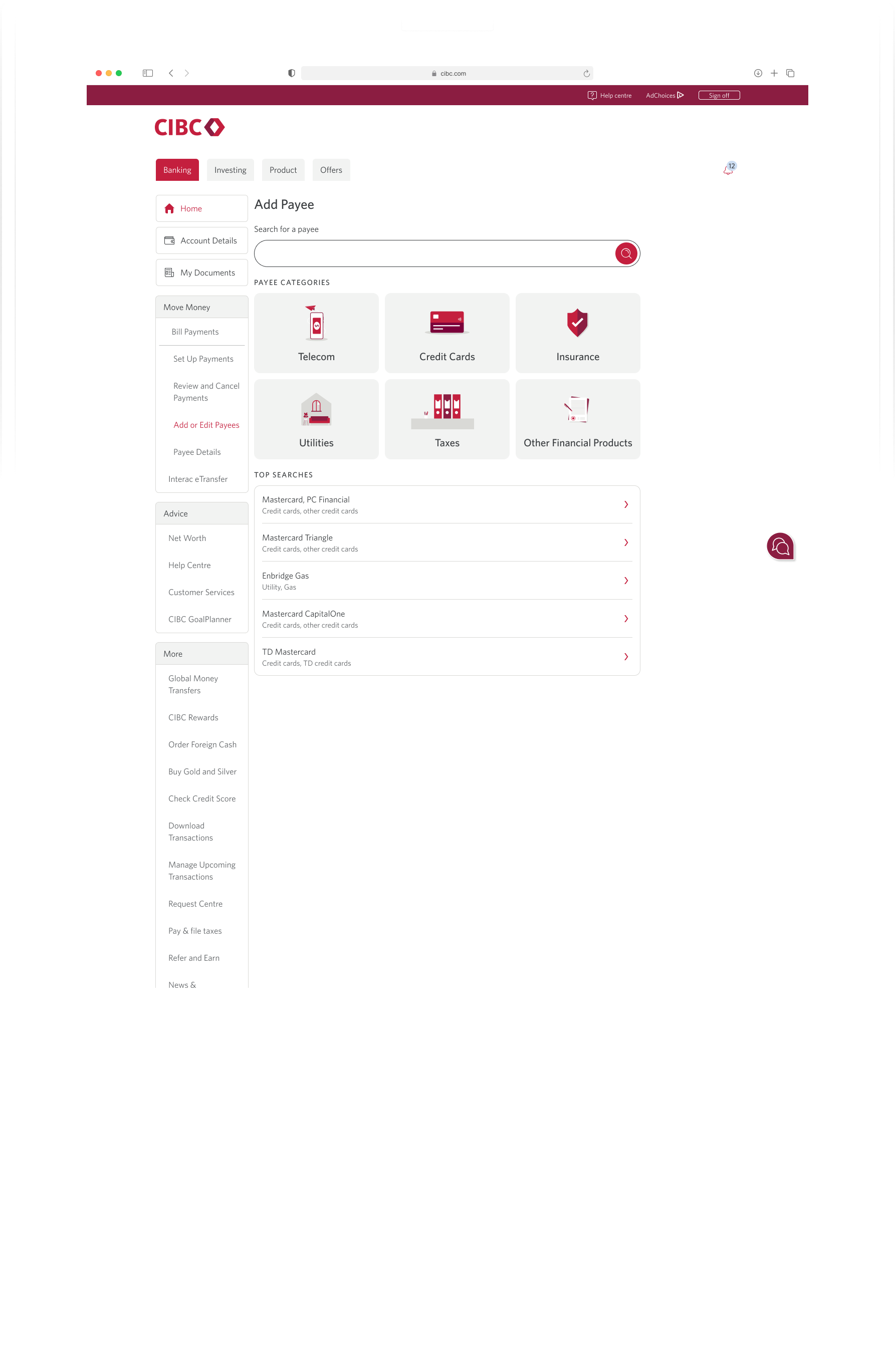 Bill Search Payee